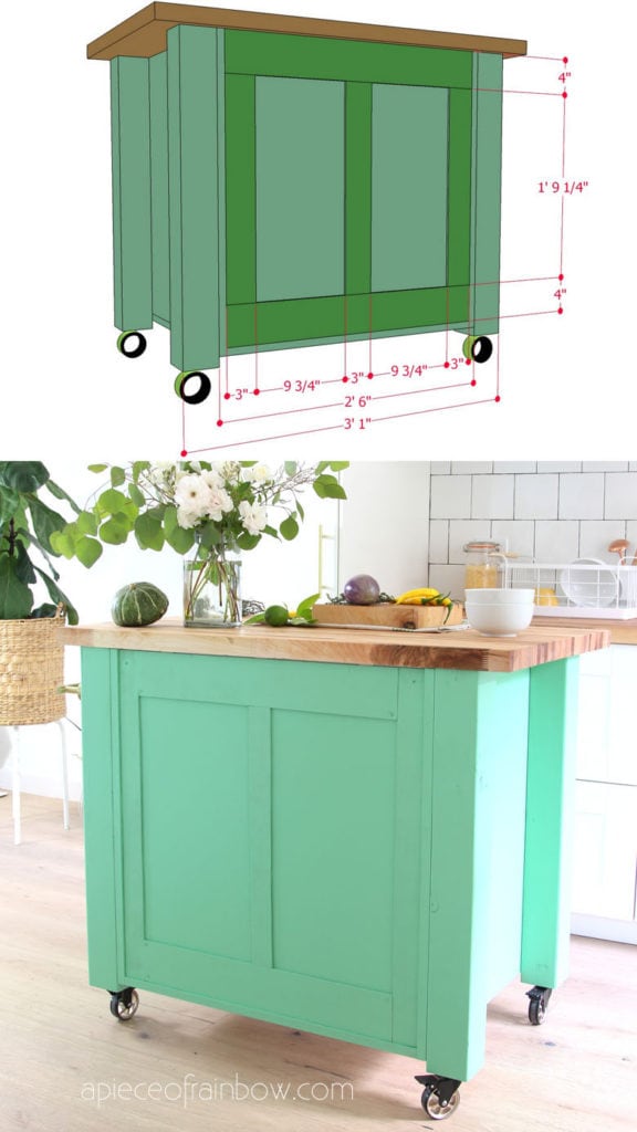back side of DIY kitchen island