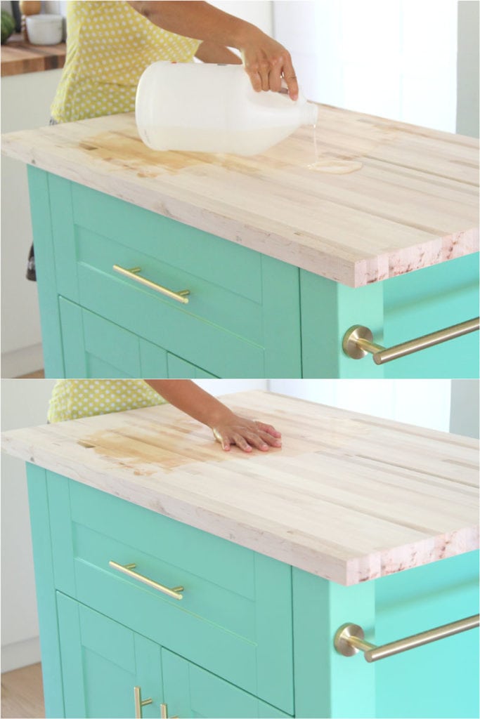 oiling butcher block countertop