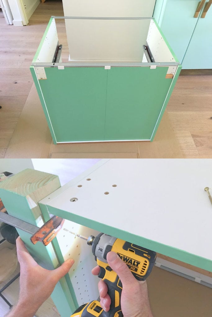 build a kitchen island with ikea base cabinet