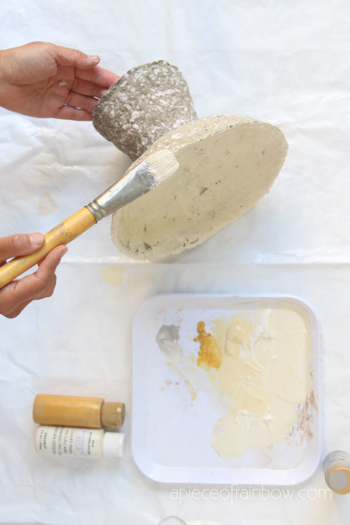 paint vintage limestone finish on pedestal bowl