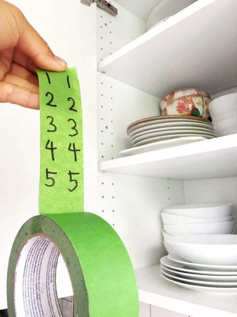 label kitchen cabinets before painting