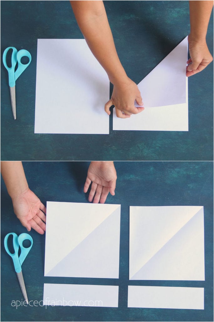 make a square sheet of paper from rectangular  8.5" x 11" Letter size paper