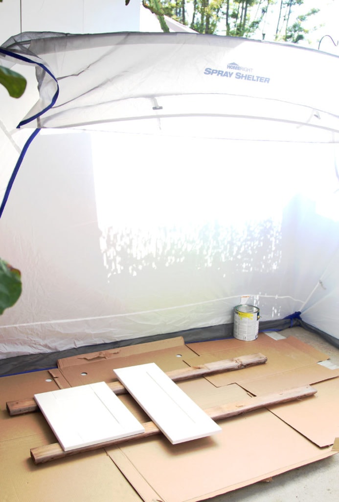 set up paint spray shelter