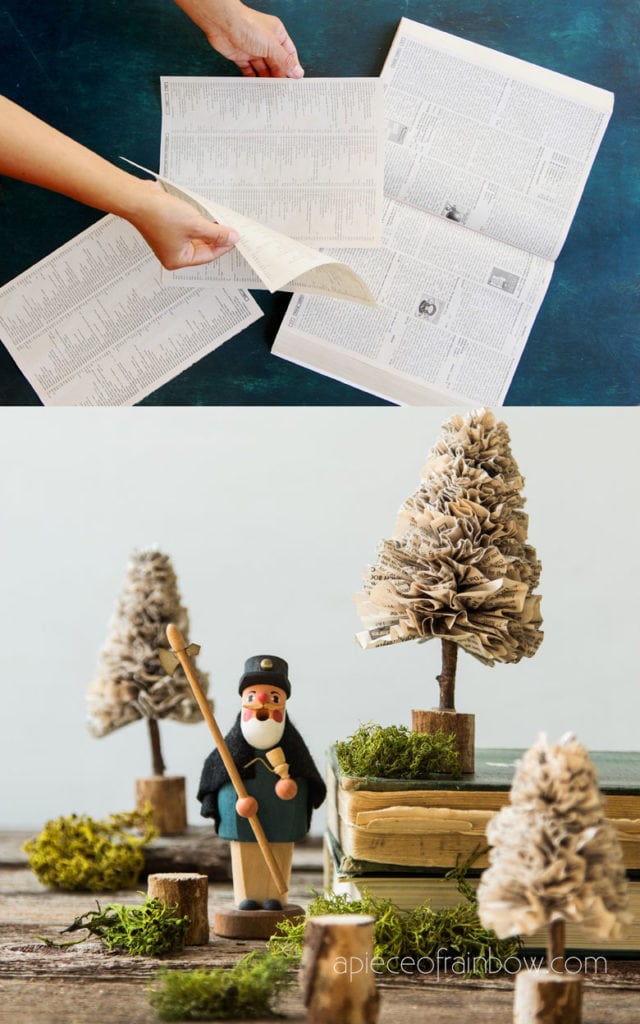 vintage farmhouse  DIY paper Christmas trees