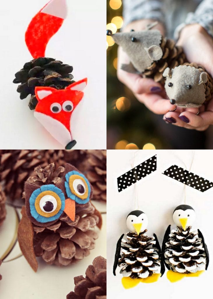 Make pine cone animals : fun crafts for kids, great idea for ornaments and gifts
