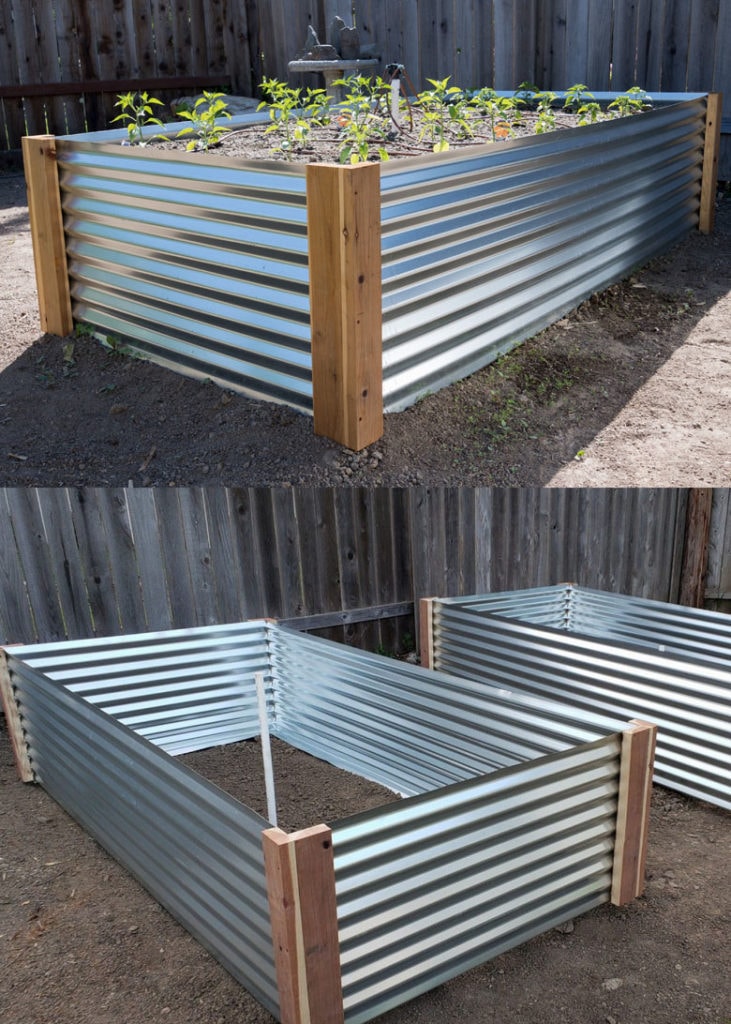 DIY galvanized metal raised bed