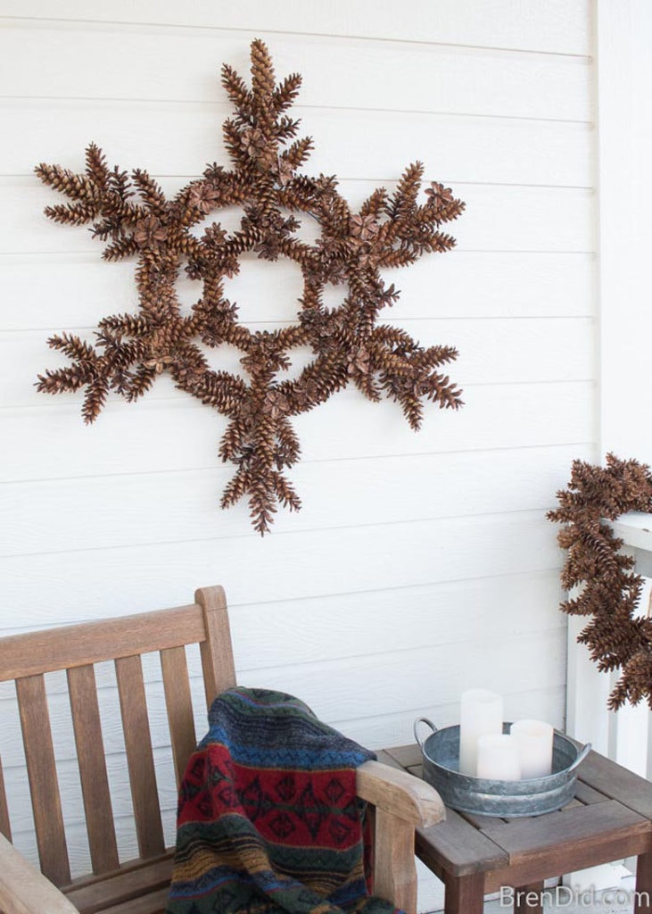farmhouse DIY pinecone  wreath 