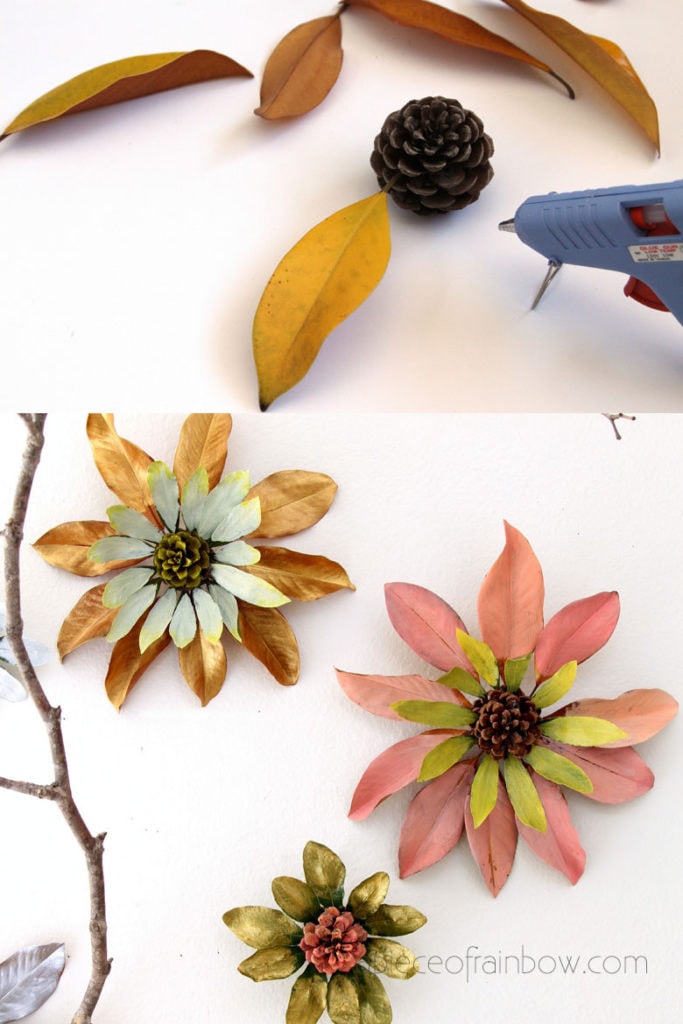 Make giant pine cone flowers