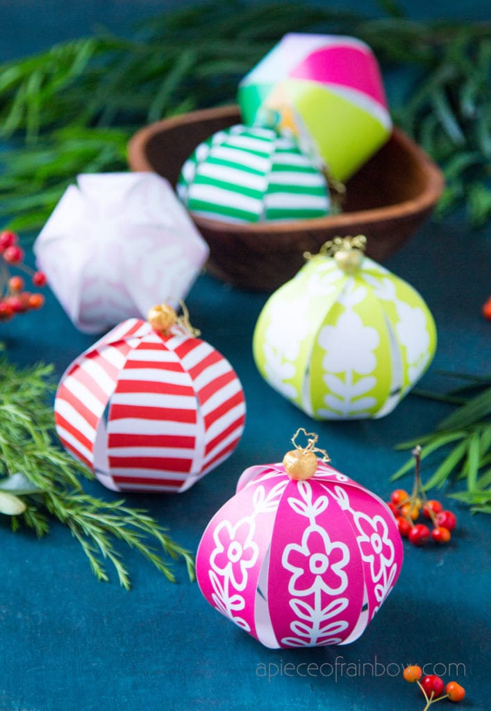 scandinavian design DIY paper Christmas ornaments 