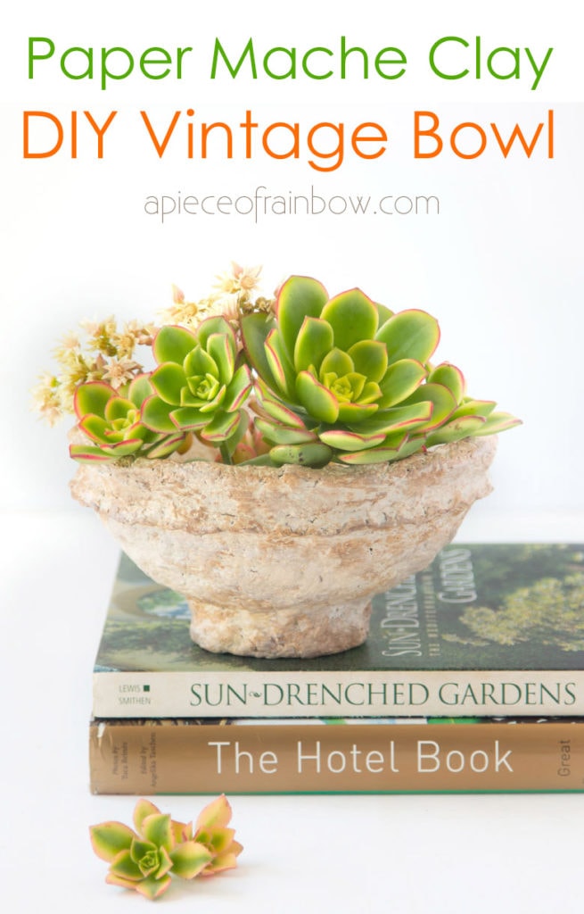 handmade vintage paper mache bowl beautiful farmhouse table decor