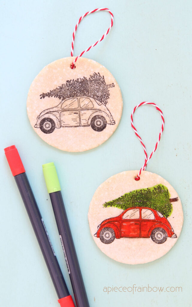 coloring salt dough ornaments