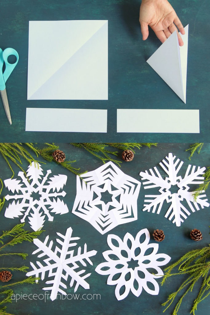 how to make 6 pointed paper snow flakes with step by step tutorial and video