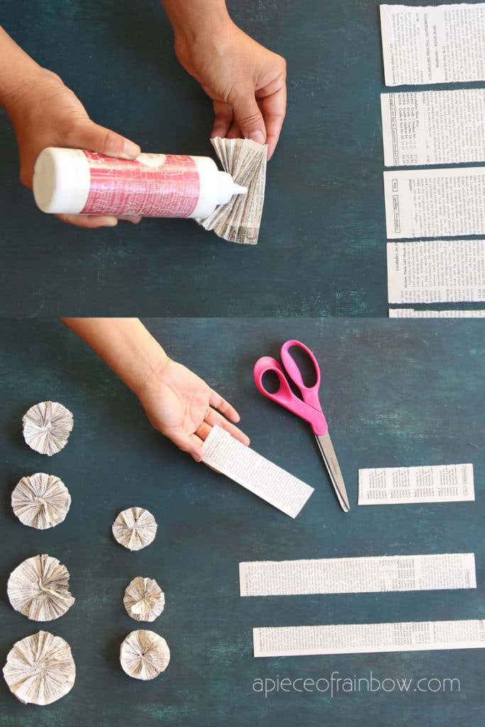 different size  paper rosettes for paper Christmas tree