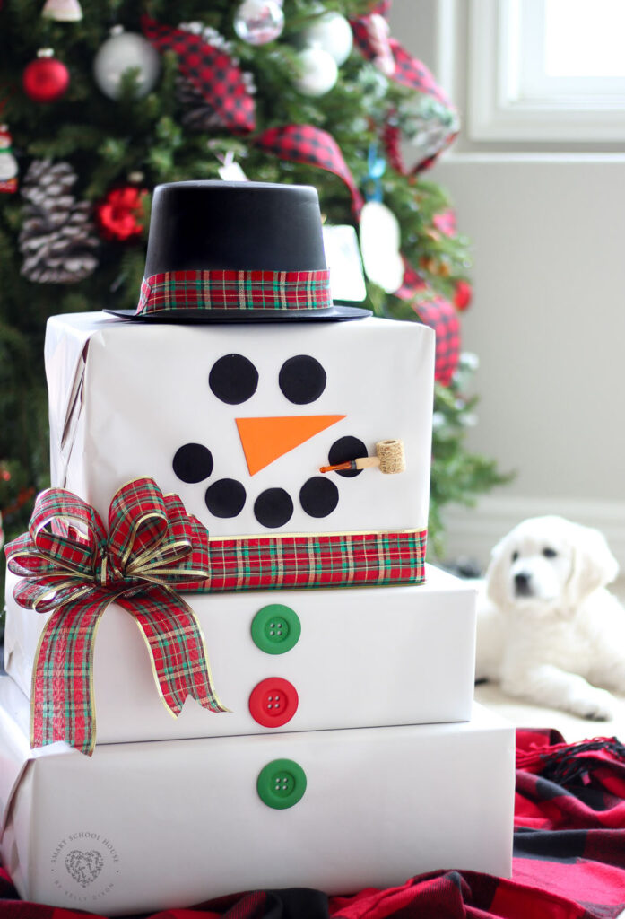Stacked Cardboard Box Snowman