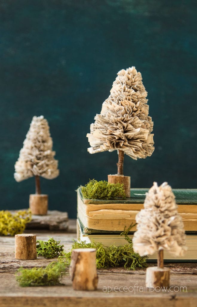 Paper tree Christmas decorations and crafts