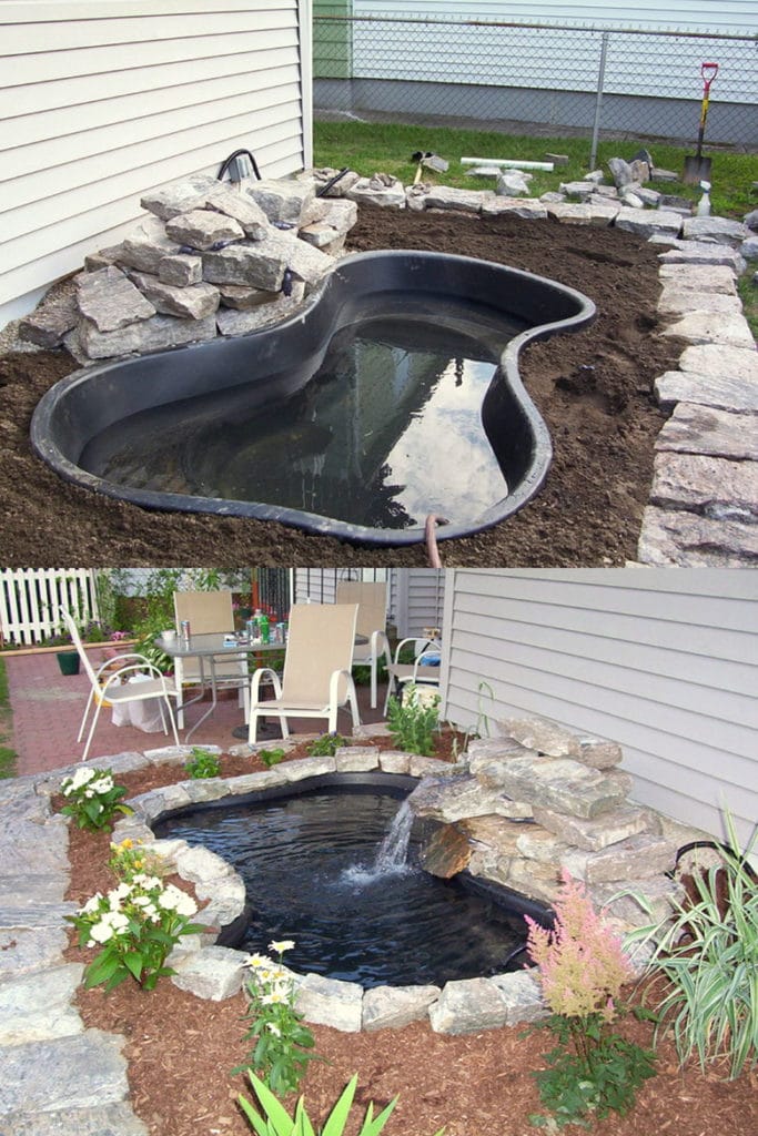 DIY pond with Preformed rigid pond liner