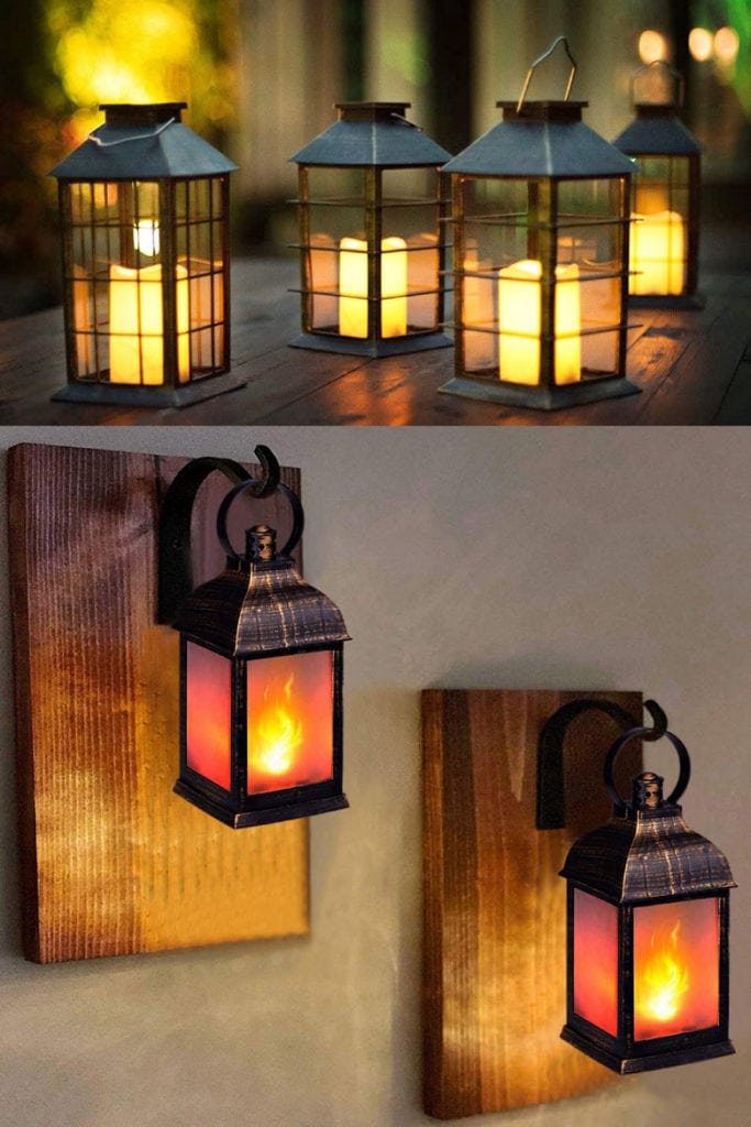 Outdoor lighting with lanterns 