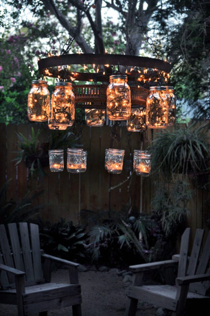 bohemian farmhouse mason jar garden chandelier