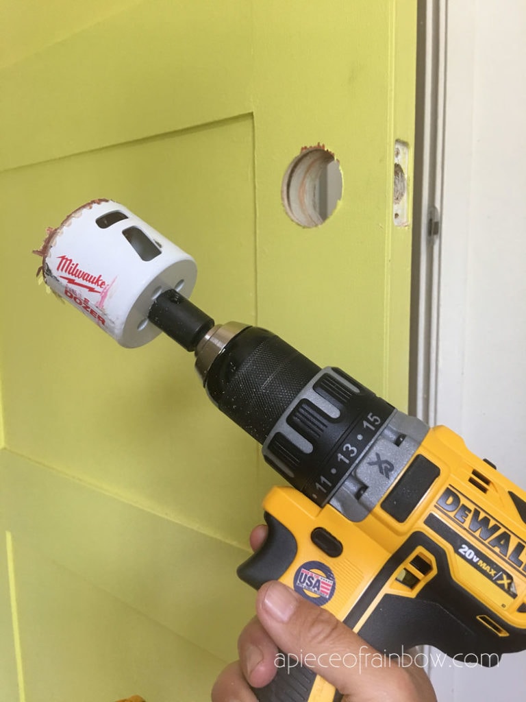 how to add door knob using hole saw