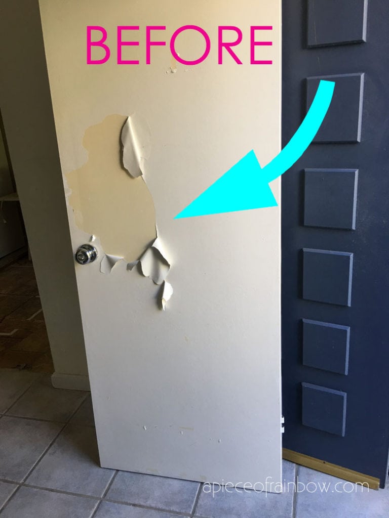 old door with peeling paint