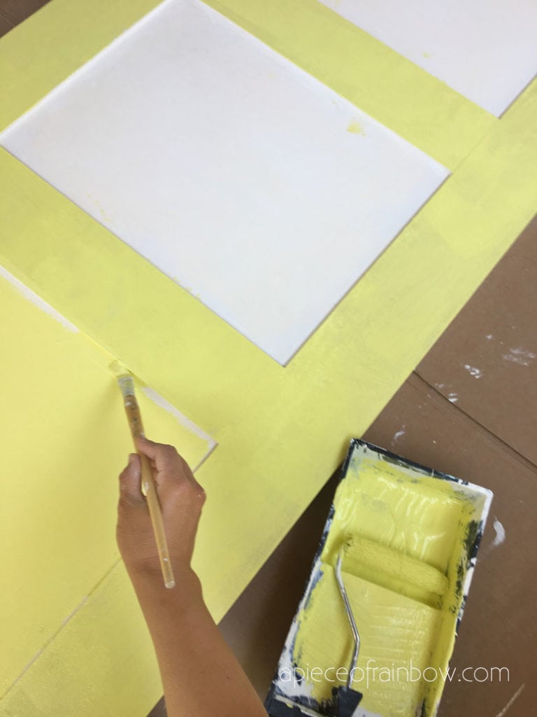 Use a brush to touch up the edges along the raised panels. 