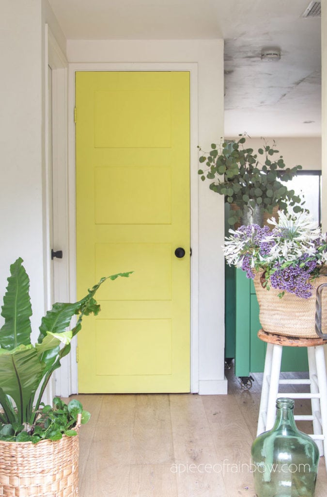 colorful door in beautiful boho and farmhouse home