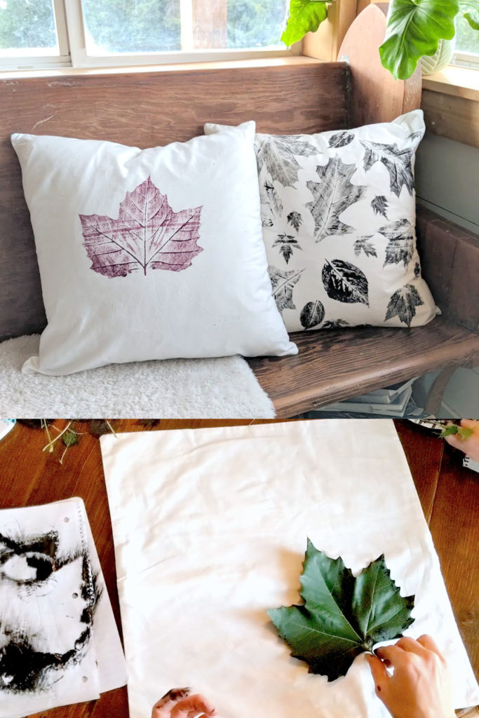 Fall leaf printed pillows 