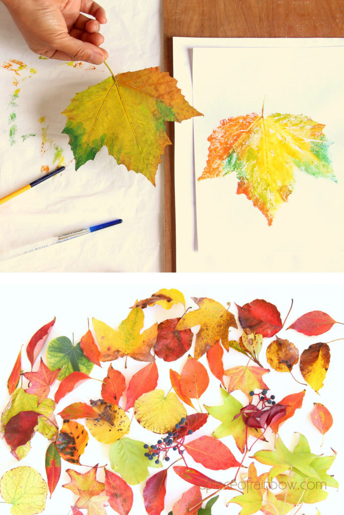 all leaf printing with watercolor or craft paint 
