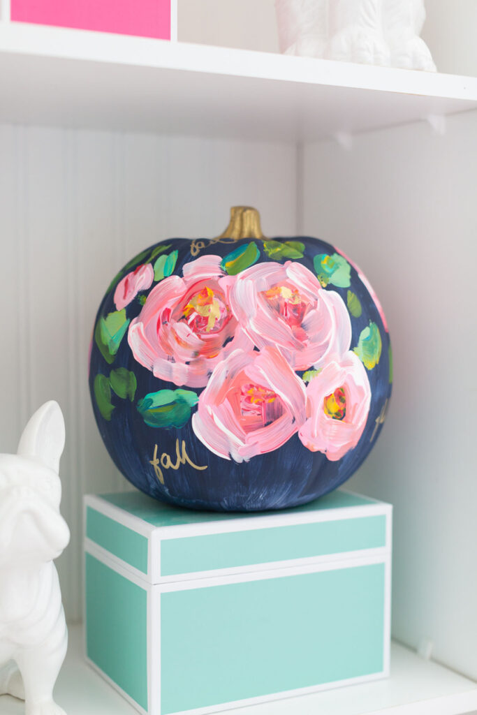 Boho Floral painted pumpkin 