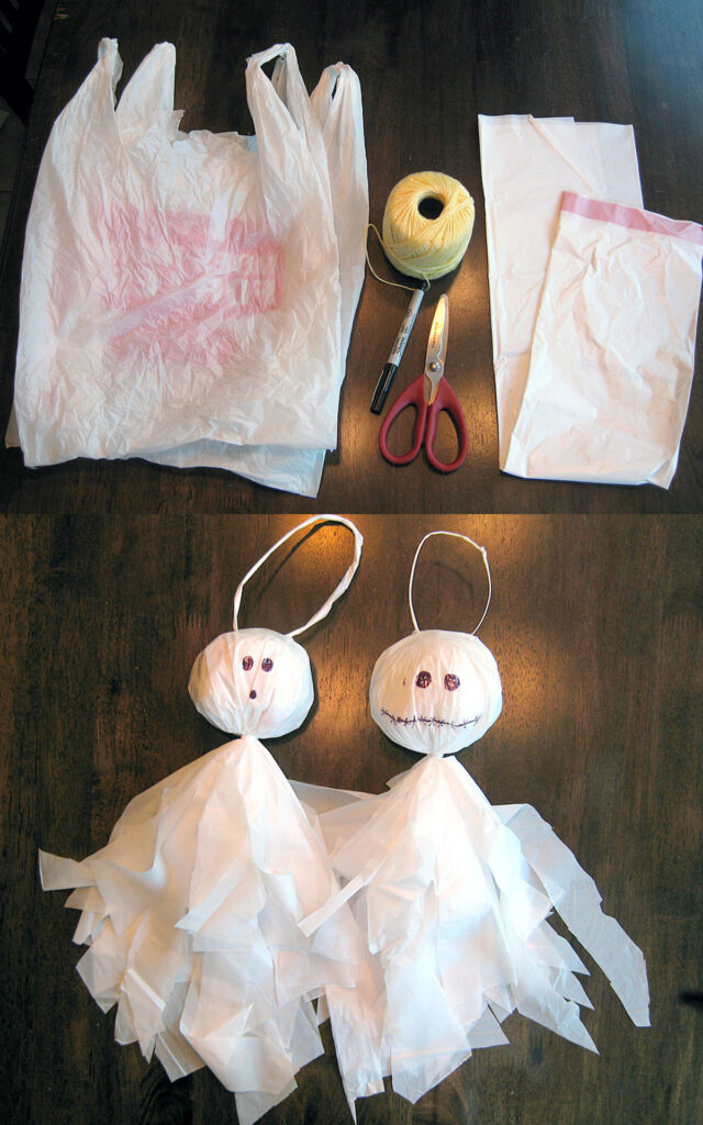 Easy DIY ghosts Halloween crafts