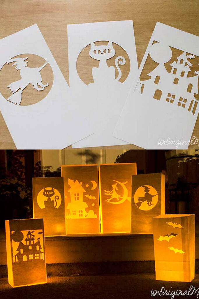 Make Halloween paper lanterns &  luminaries crafts