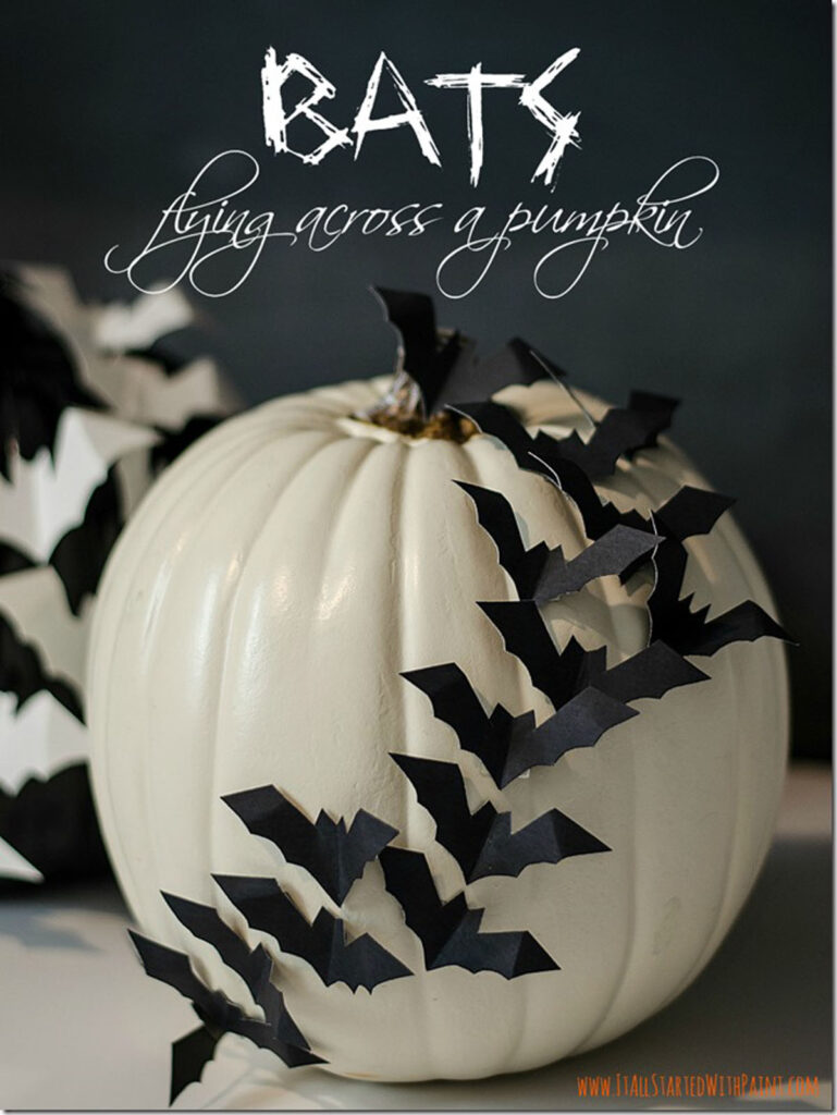 DIY Halloween bats pumpkins  