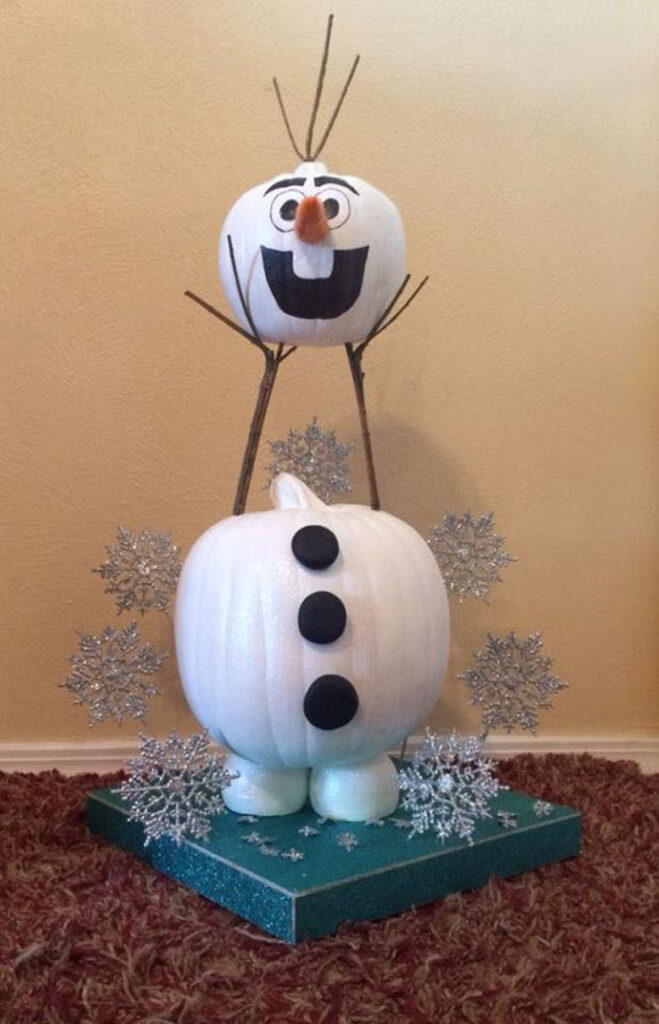 make a painted Olaf pumpkin