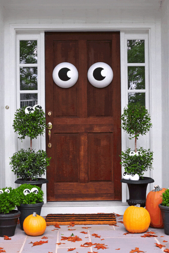 Halloween door decorations with eyes