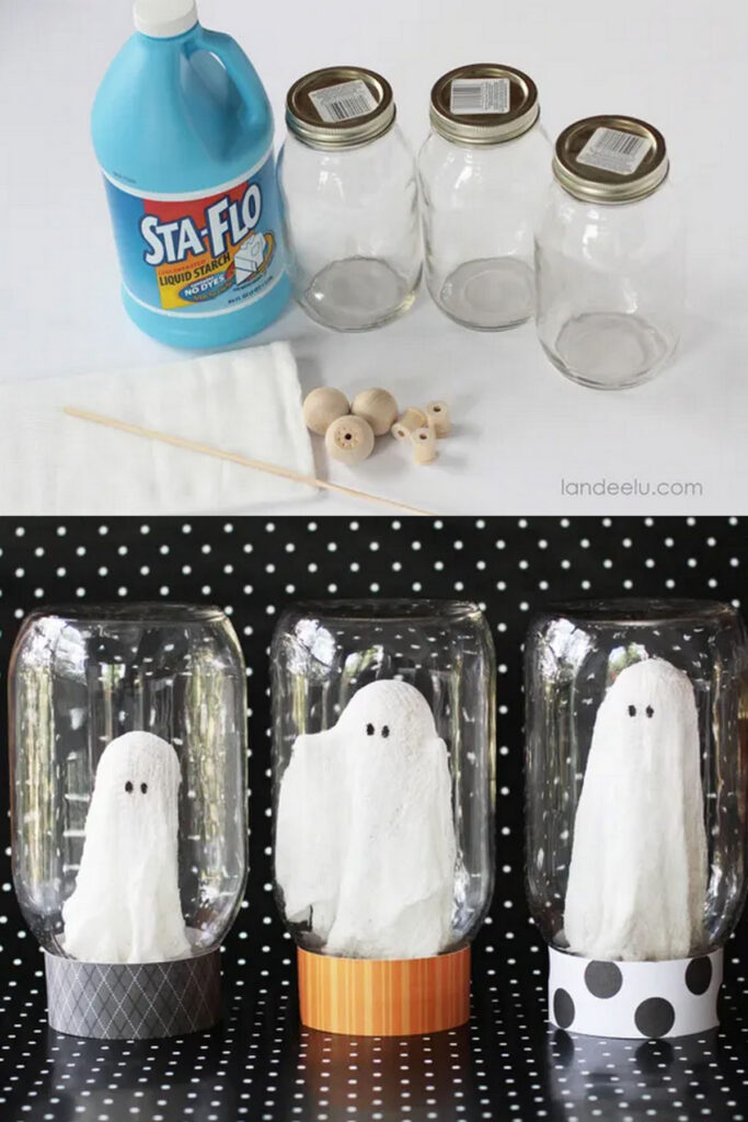 Cute Ghost Mason jar Halloween decor  