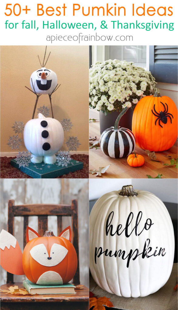 no carve Pumpkin decorating ideas for fall and Halloween