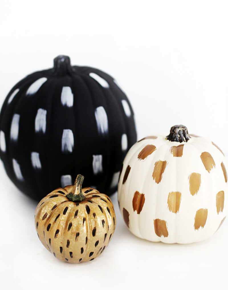 Modern glam pumpkin painting ideas 