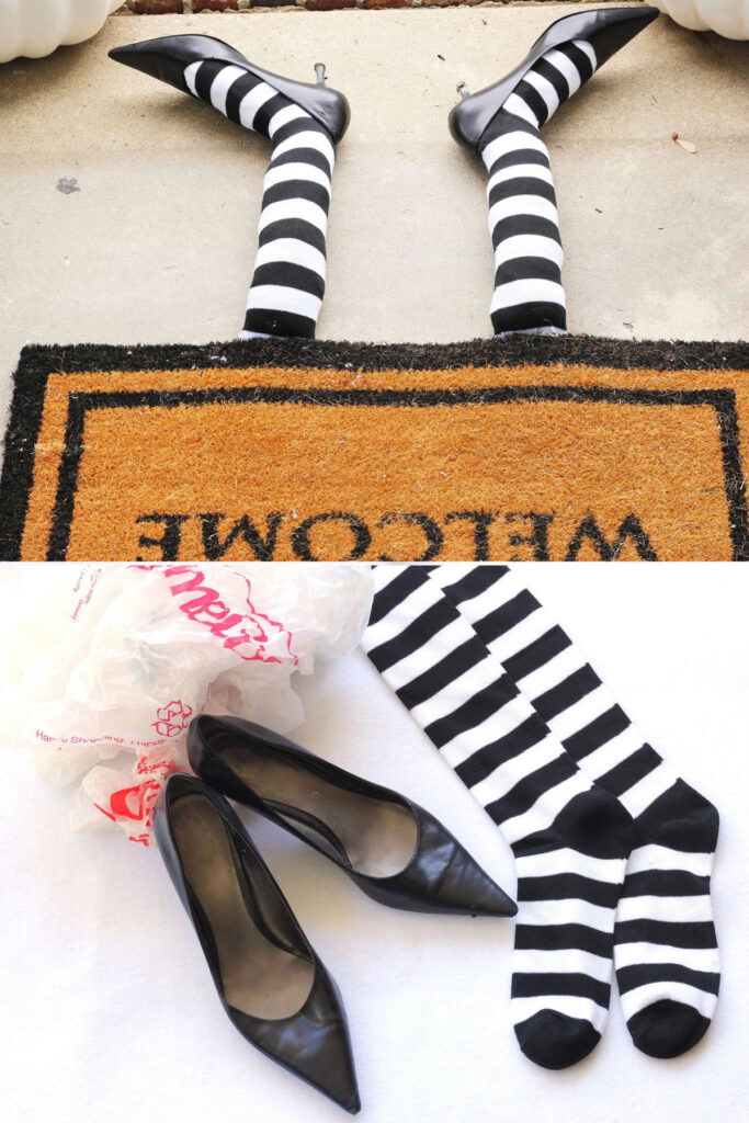 Halloween witch door mat DIY decorations outside