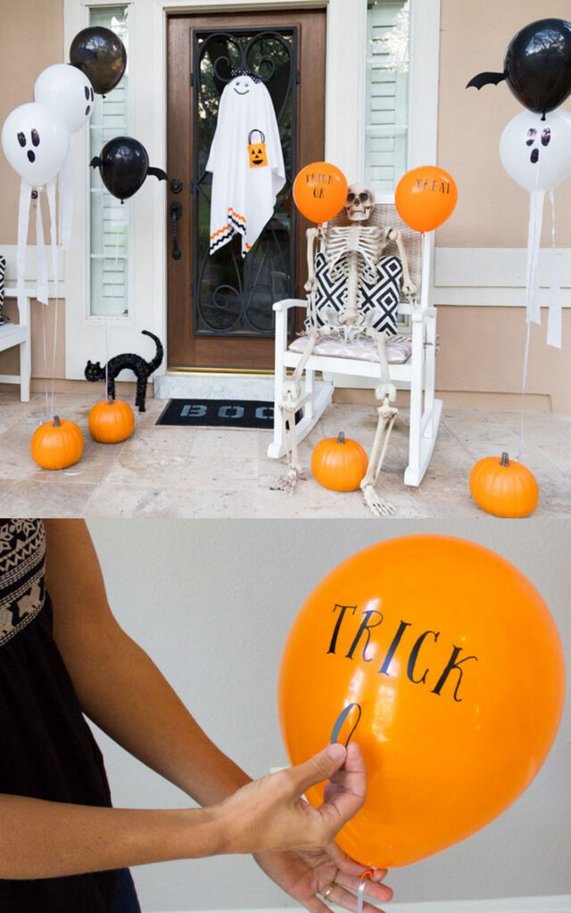 Halloween balloon outdoor decorating ideas