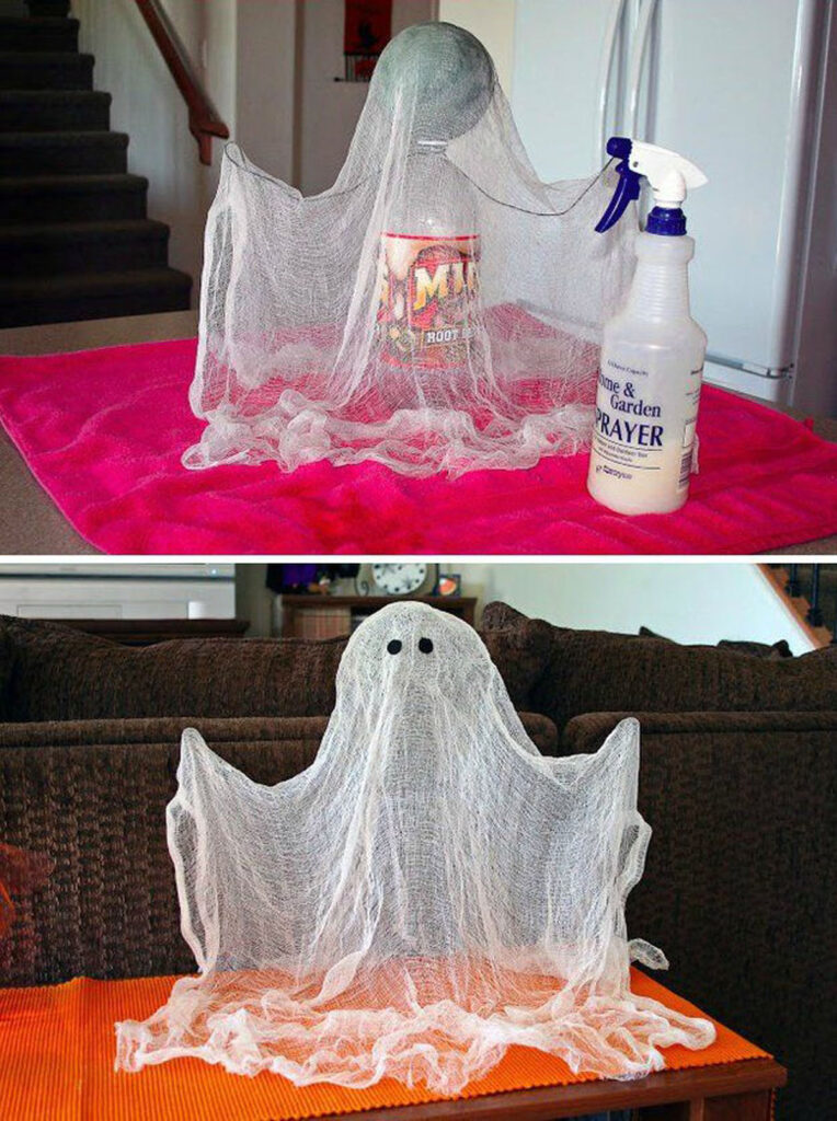 Cheesecloth ghost Halloween crafts