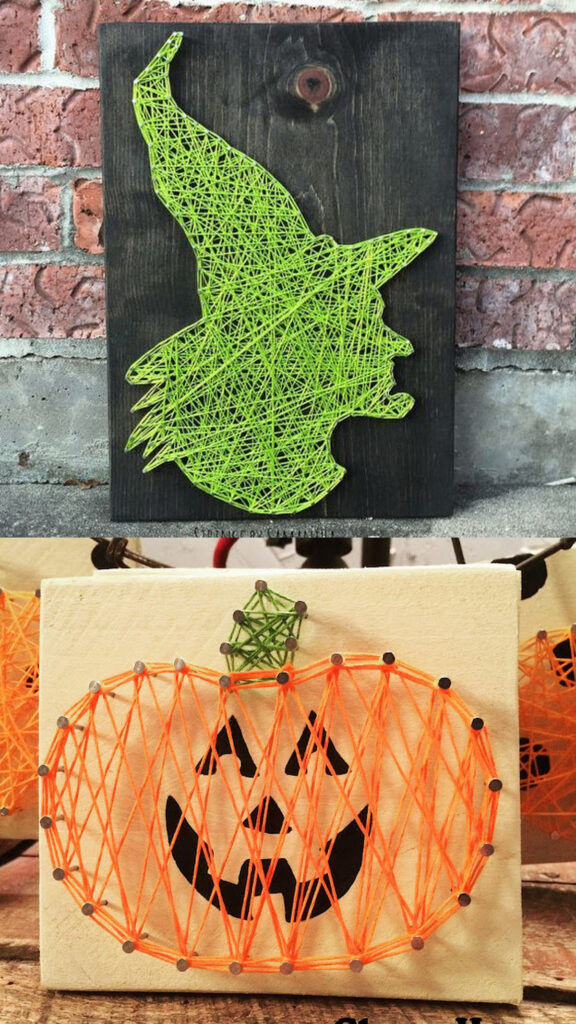 How to make Halloween string art