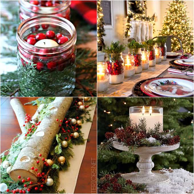 27 gorgeous & easy DIY Thanksgiving and Christmas table decorations & centerpieces! Most can be made in less than 20 minutes, from things you already have! - A Piece of Rainbow