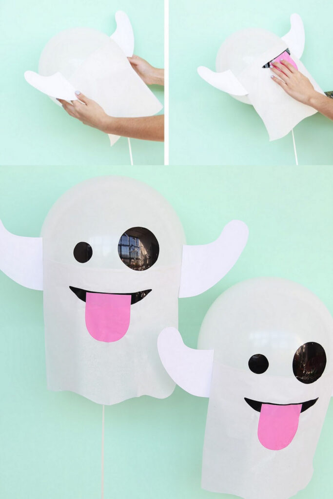 Ghost emoji DIY Halloween decor 