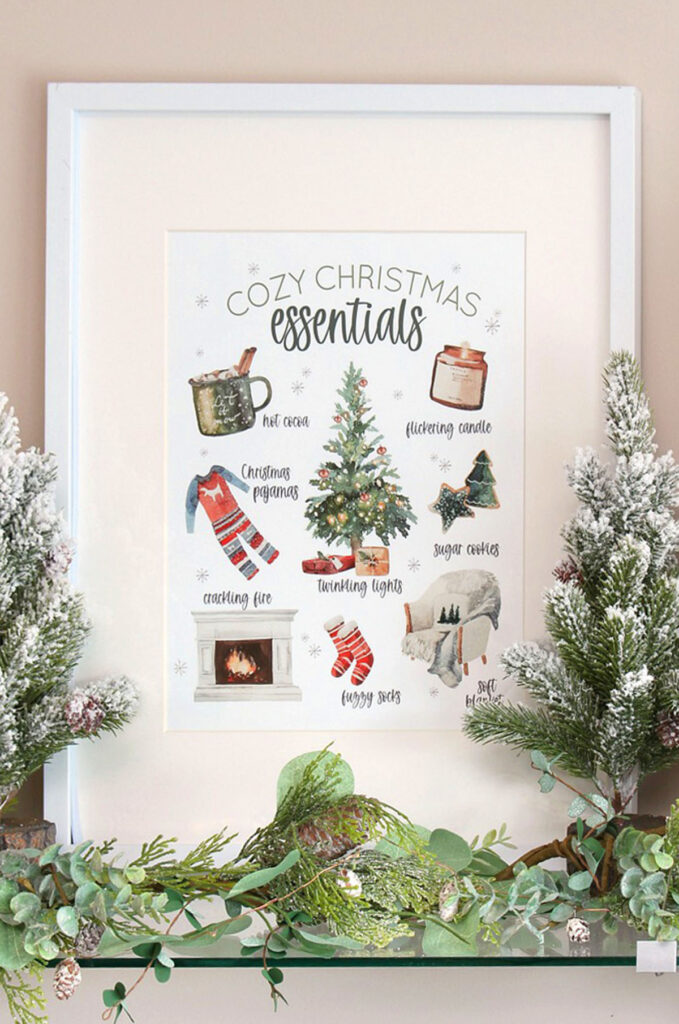 Vintage Christmas Sign Printable Art