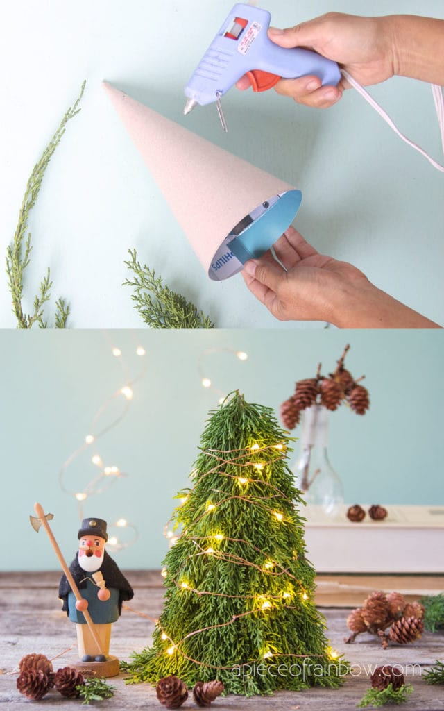 Beautiful lighted DIY Christmas tree winter crafts and  farmhouse decorations  