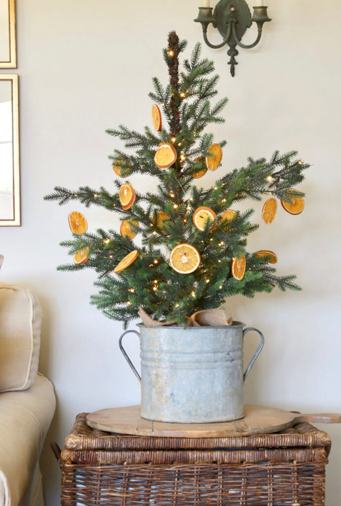 Dried orange Christmas tree ornaments farmhouse decor