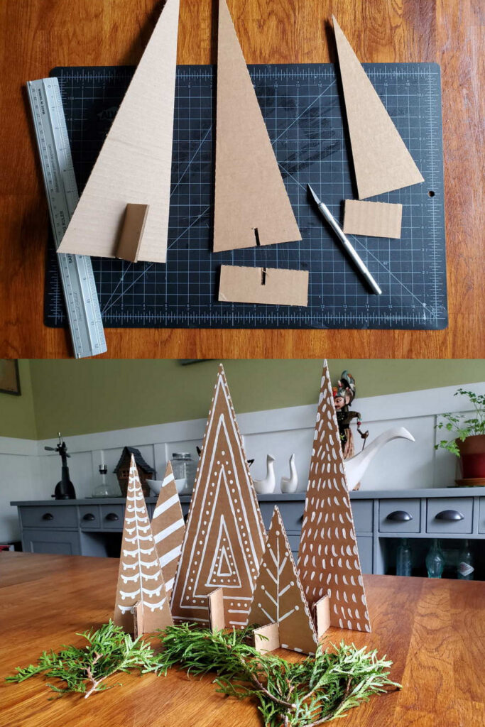 Cardboard Tabletop Christmas Trees