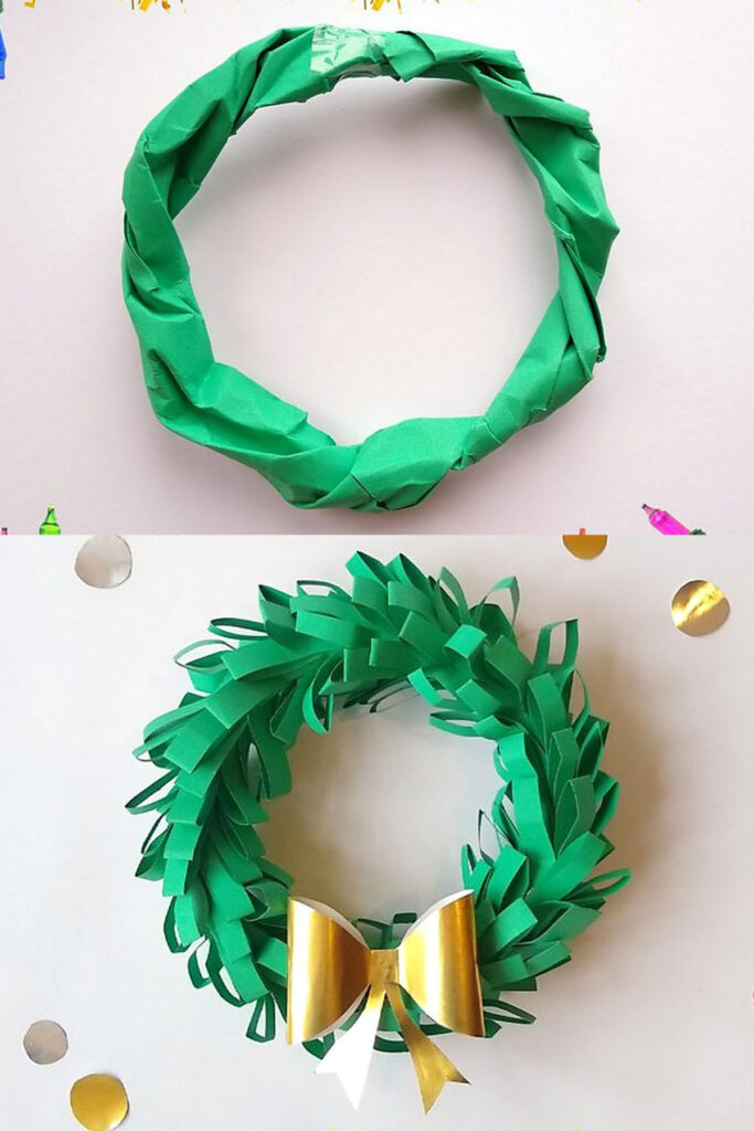 Paper Fringe Christmas Wreath