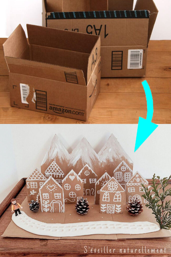 Cardboard Christmas Village