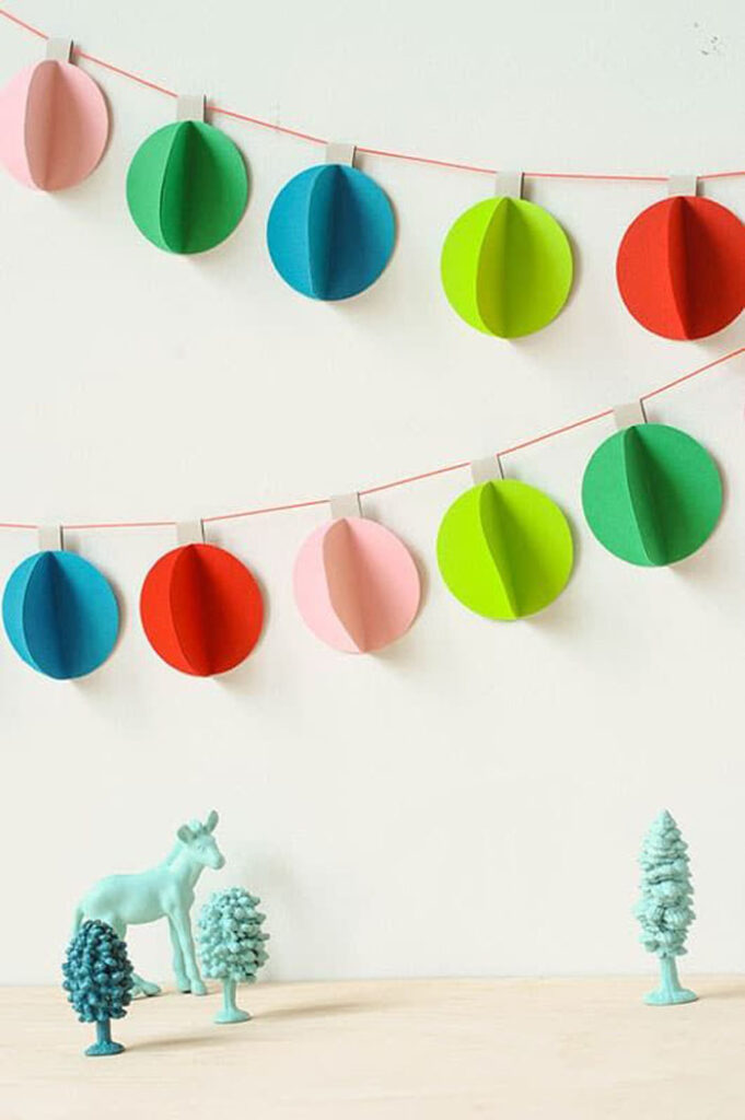 Paper Christmas Ornaments Garland